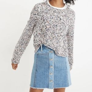 Madewell Cotton Brownstone Flecked Pullover Long Sleeve Sweater